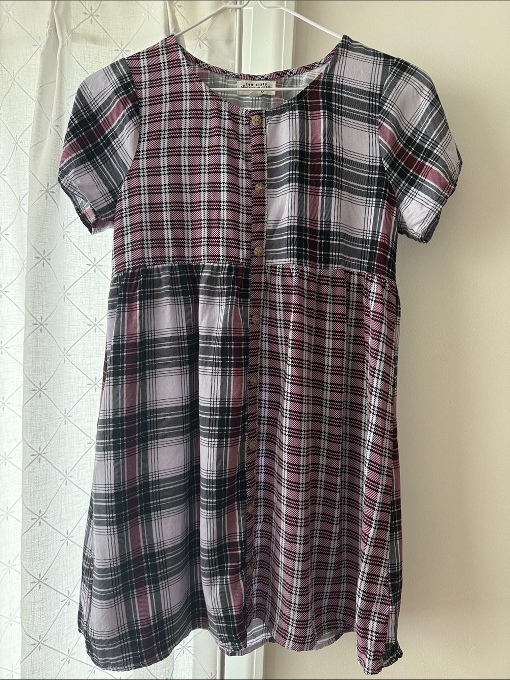 Ten Sixty Sherman Girls Pink and Black Plaid Girls' Dress from Nordstrom M